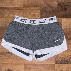 NIKE Grey and white athletic shorts